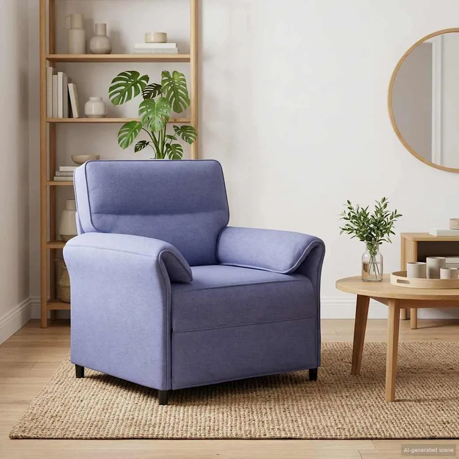 Canapé 100% polyester, cadre en métal, MDF, Contreplaqué