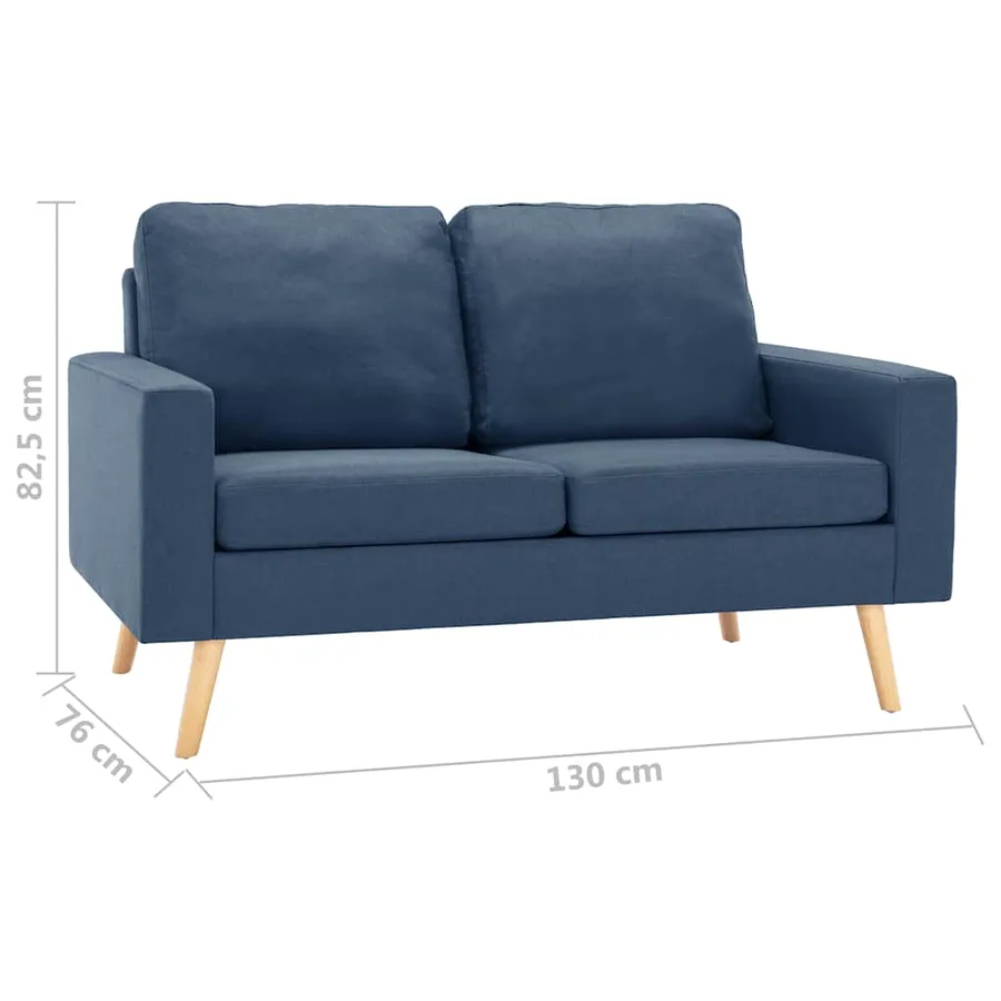 Ensemble de canapé 2 pcs Tissu Bleu - 9