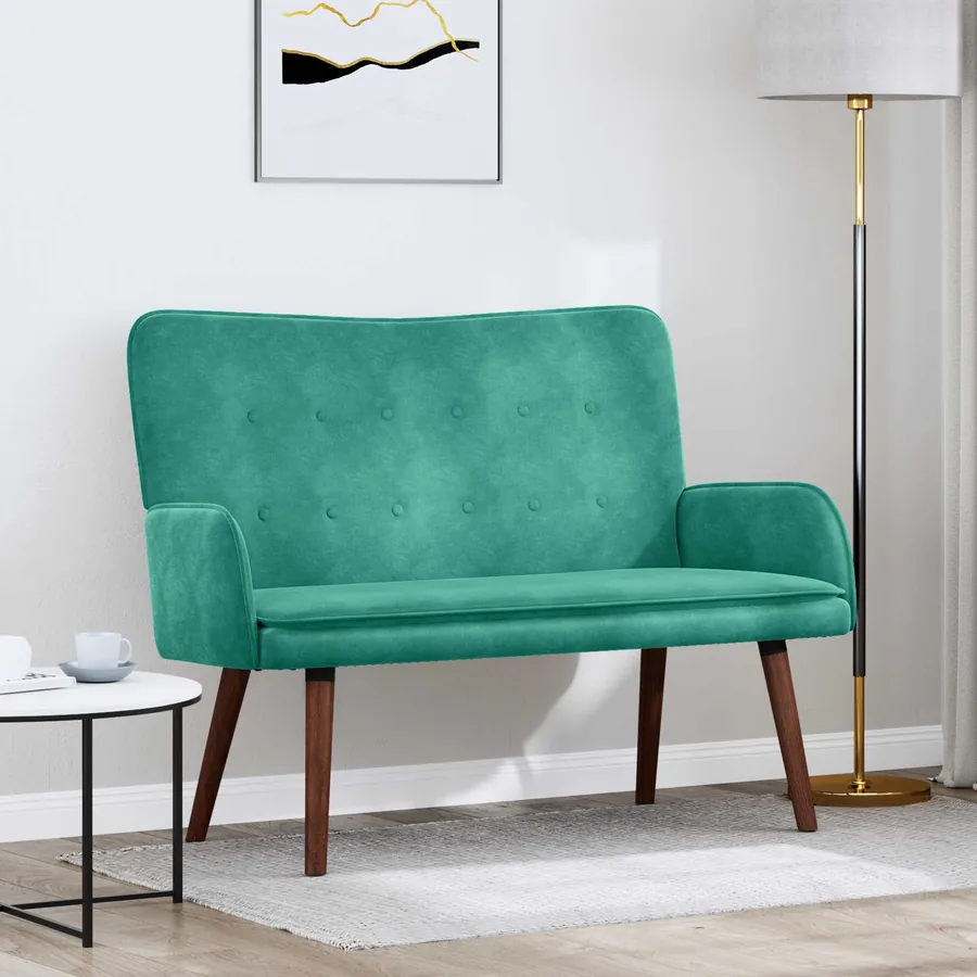 Sofa 2 places Turquoise 115 x 61 x 87 cm Velours