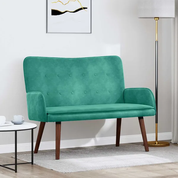 Sofa 2 places Turquoise 115 x 61 x 87 cm Velours
