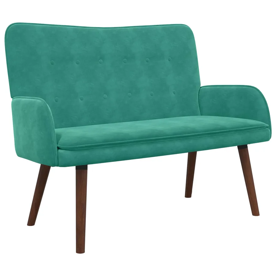 Sofa 2 places Turquoise 115 x 61 x 87 cm Velours - 2