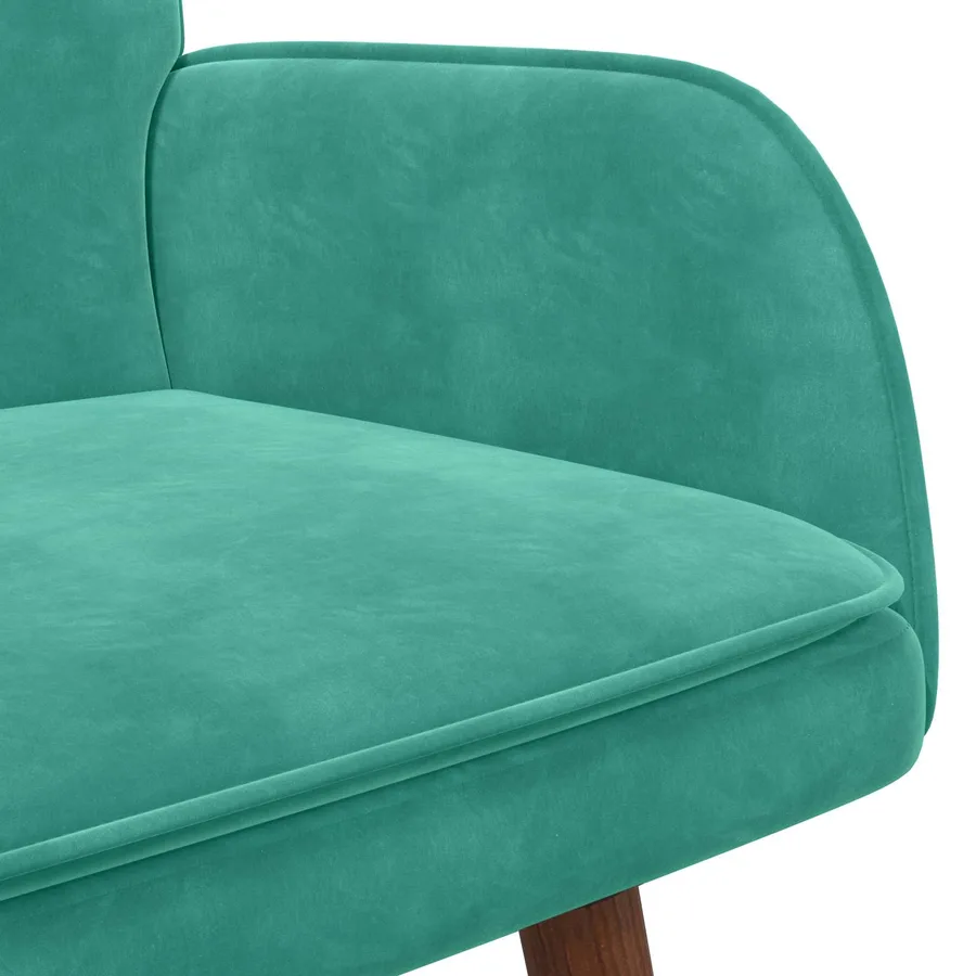 Sofa 2 places Turquoise 115 x 61 x 87 cm Velours - 7