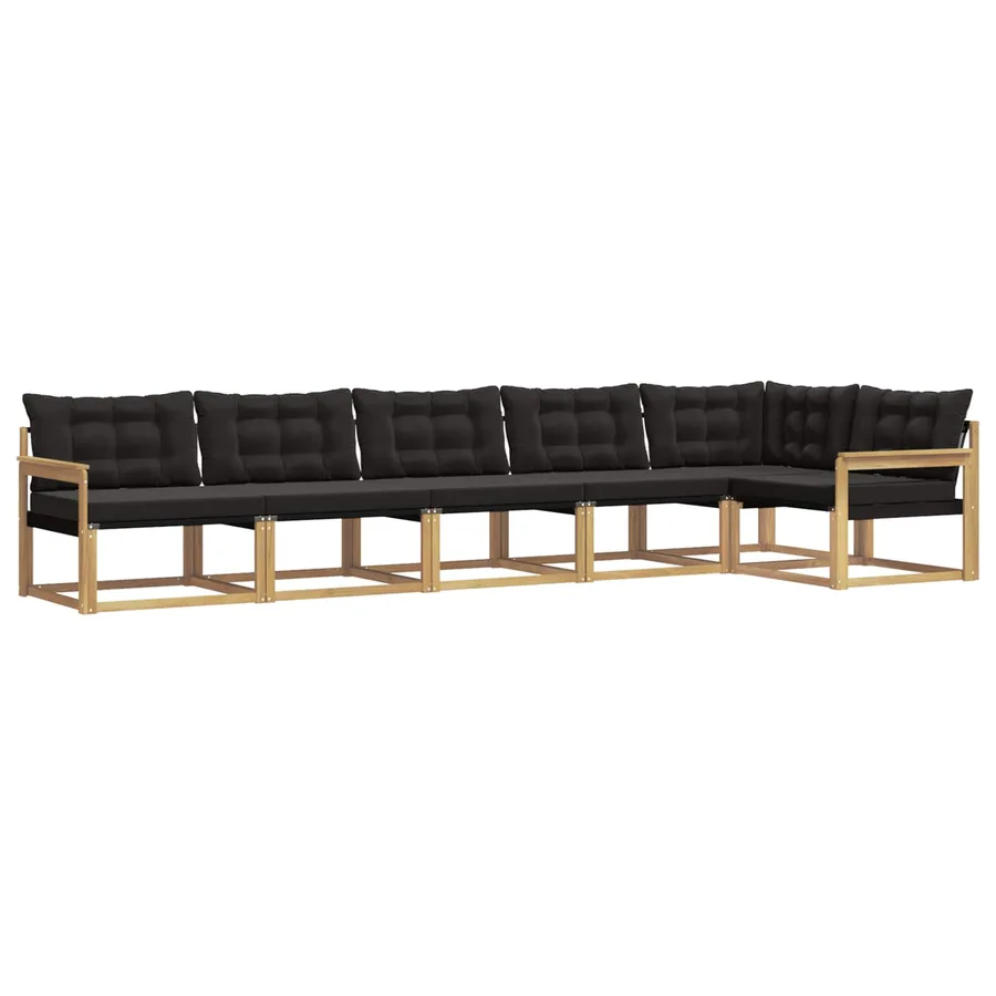 Ensemble de canapés d'extérieur 6 pcs Blanc et noir - 2