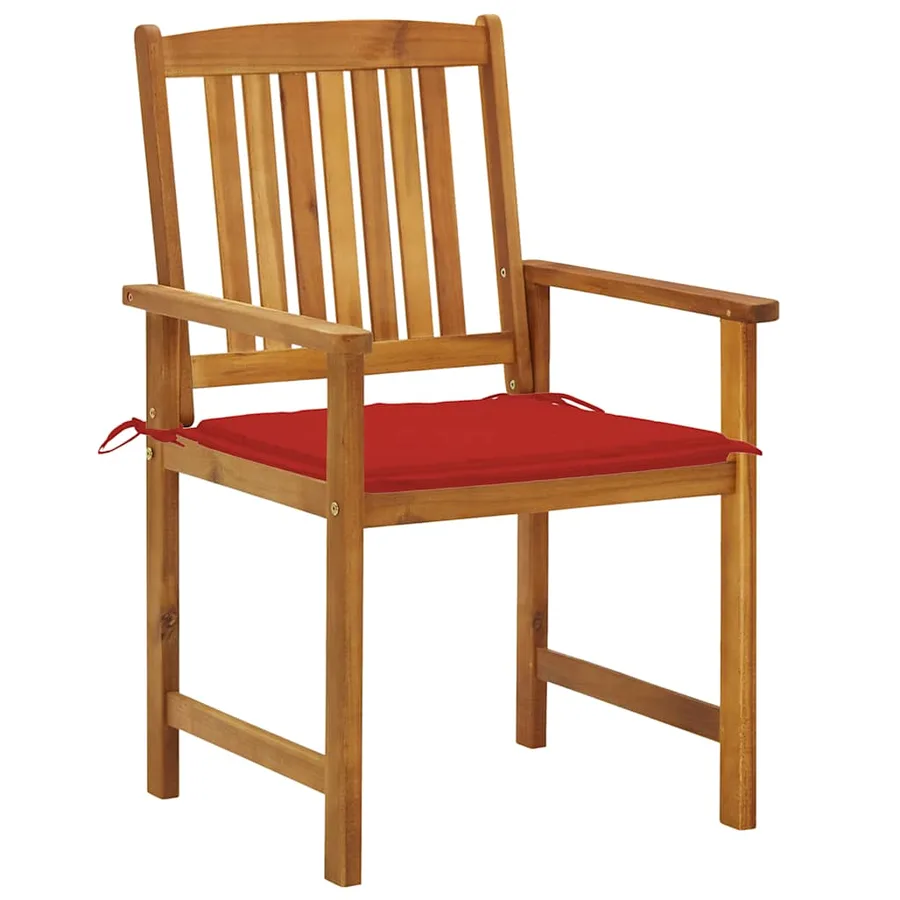 Chaises de jardin avec coussins lot de 2 Bois d'acacia massif - 2