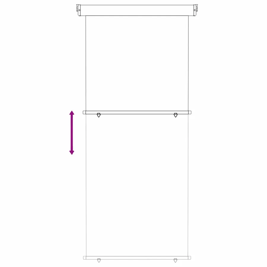 Store latéral de balcon 80 x 250 cm 100% polyester fer acier - 5