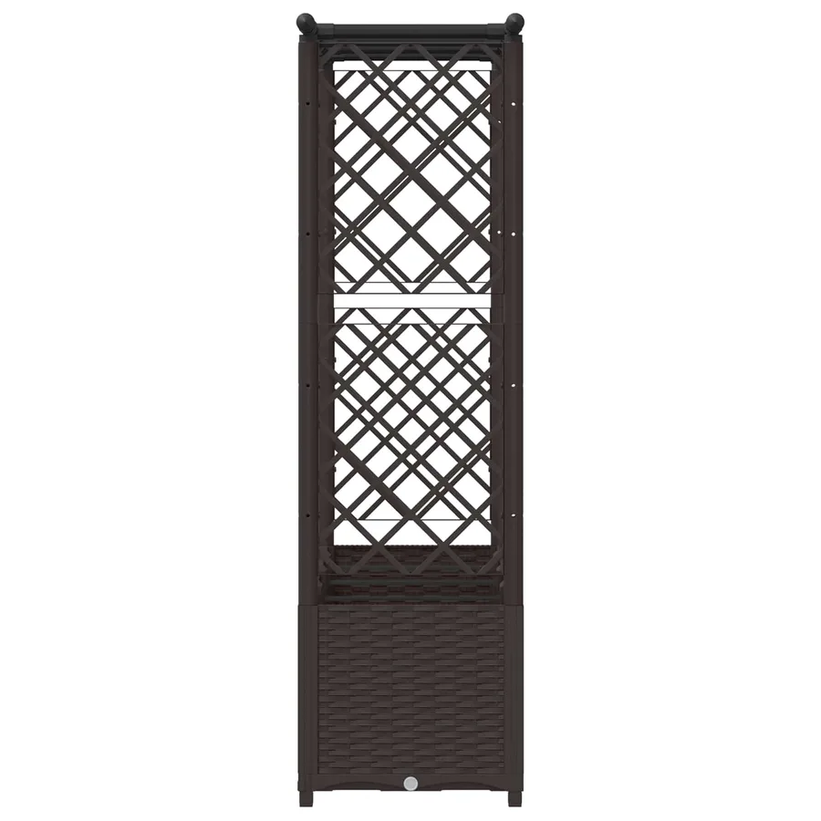 Lit Élevé avec Treillis et Toit Marron 203 x 40 x 136 cm PP - 5