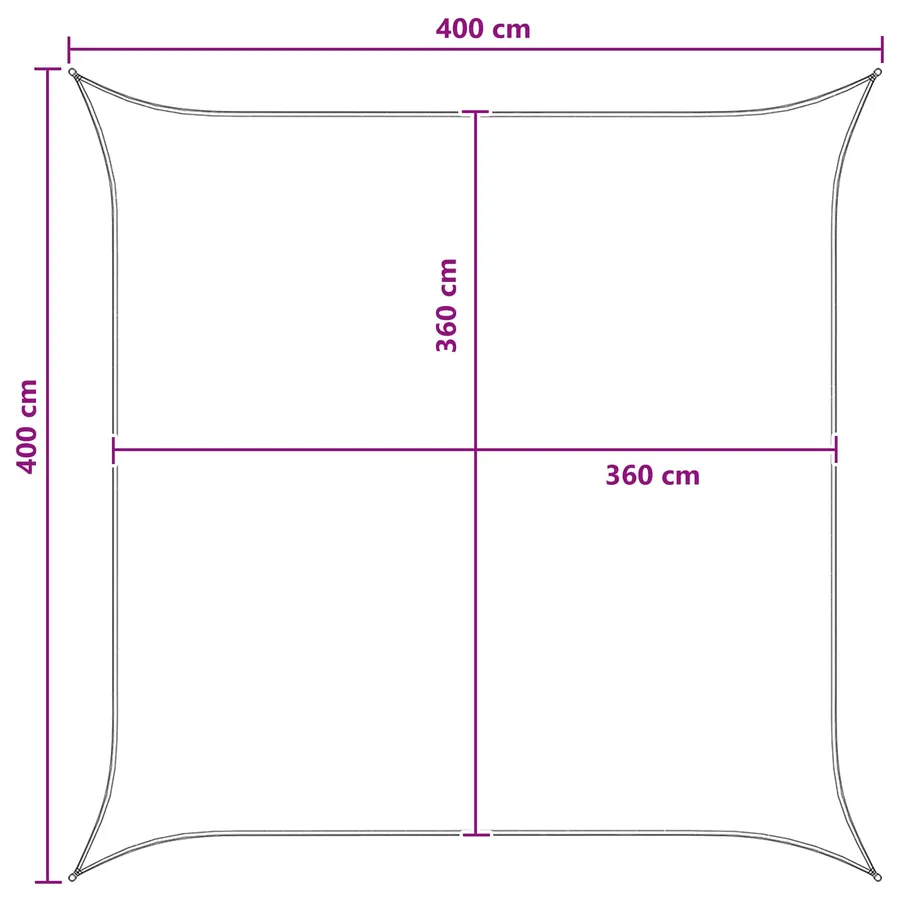 Voile d'ombre Gris clair et blanc 4 x 4 m HDPE - 8