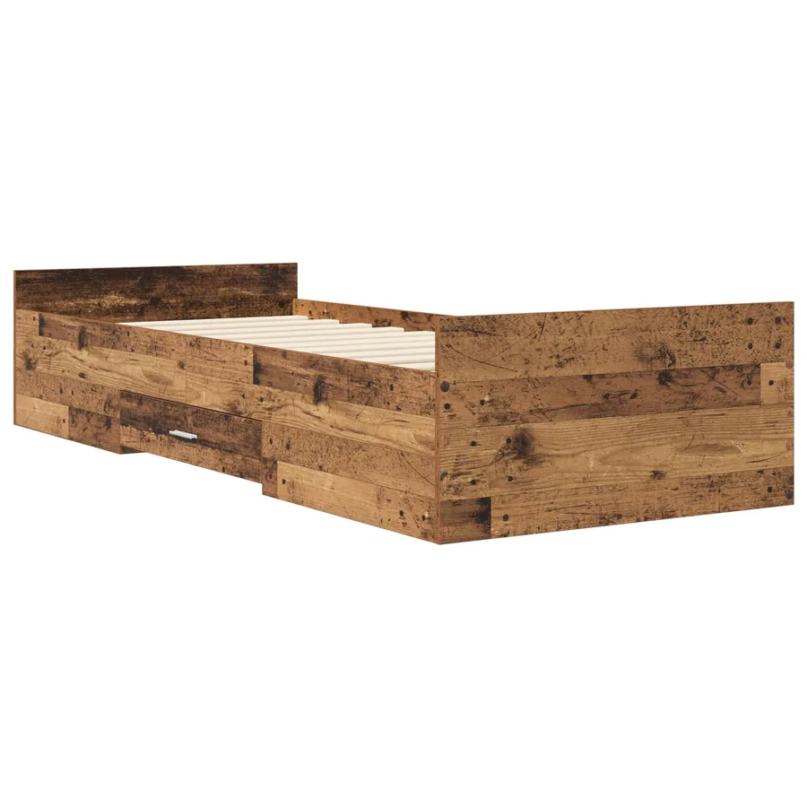 Cadre de lit avec rangement avec tiroir Bois ancien 80 x 200 cm - 2
