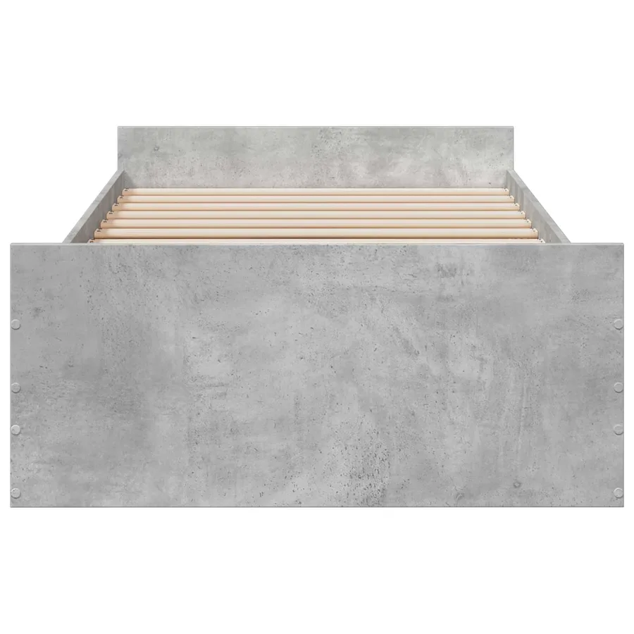 Cadre de lit avec rangement avec tiroir Gris béton 80 x 200 cm - 4