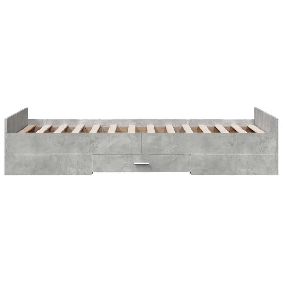 Cadre de lit avec rangement avec tiroir Gris béton 80 x 200 cm - 5