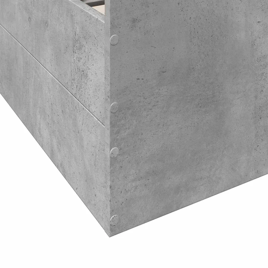 Cadre de lit avec rangement avec tiroir Gris béton 80 x 200 cm - 7