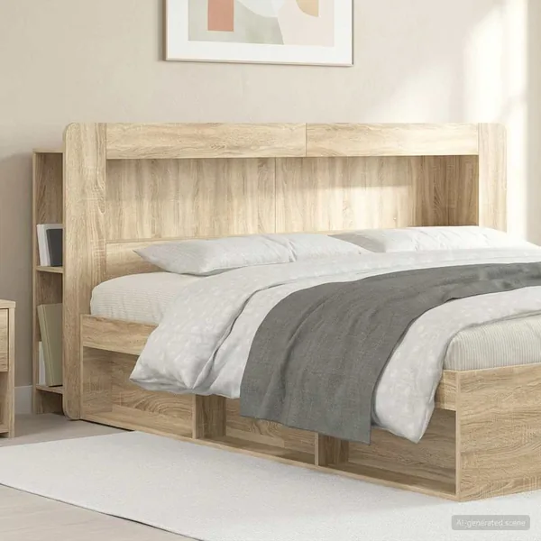 Cabinet de Tête de Lit Chêne Sonoma Bois d’ingénierie