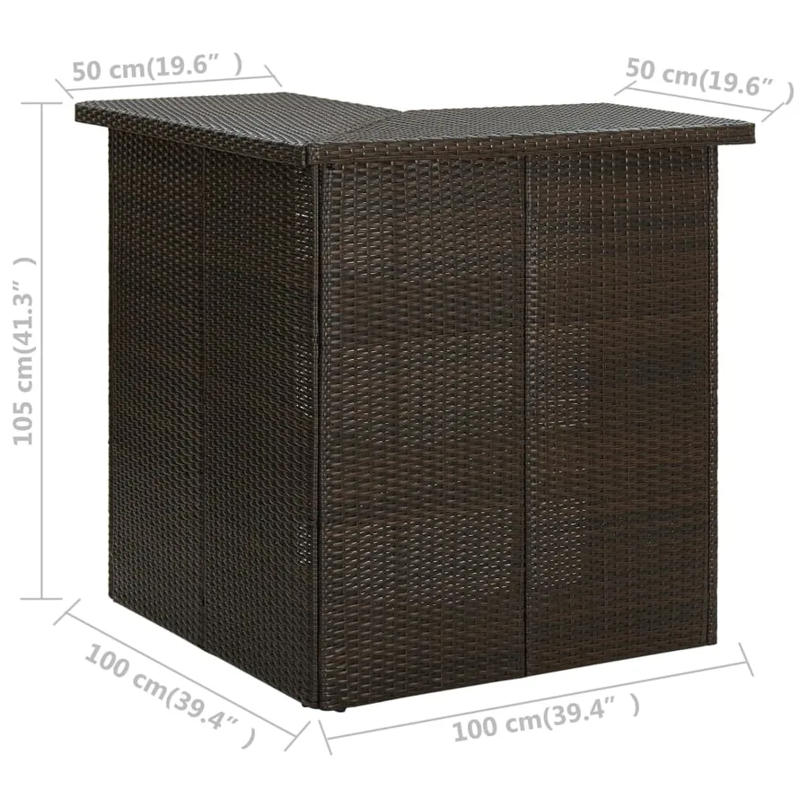Ensemble de bar de jardin 8 pcs coussins Résine tressée Marron - 12