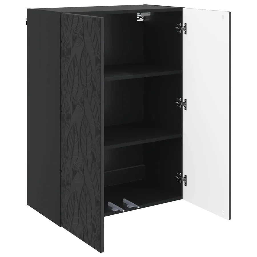 Armoire Murale Noir 66 x 34,5 x 90 cm Bois d'ingénierie - 3