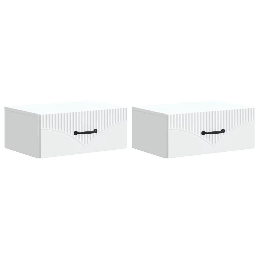 Cabinet de chevet mural 2 pcs Blanc 49 x 34,5 x 20 cm - 2