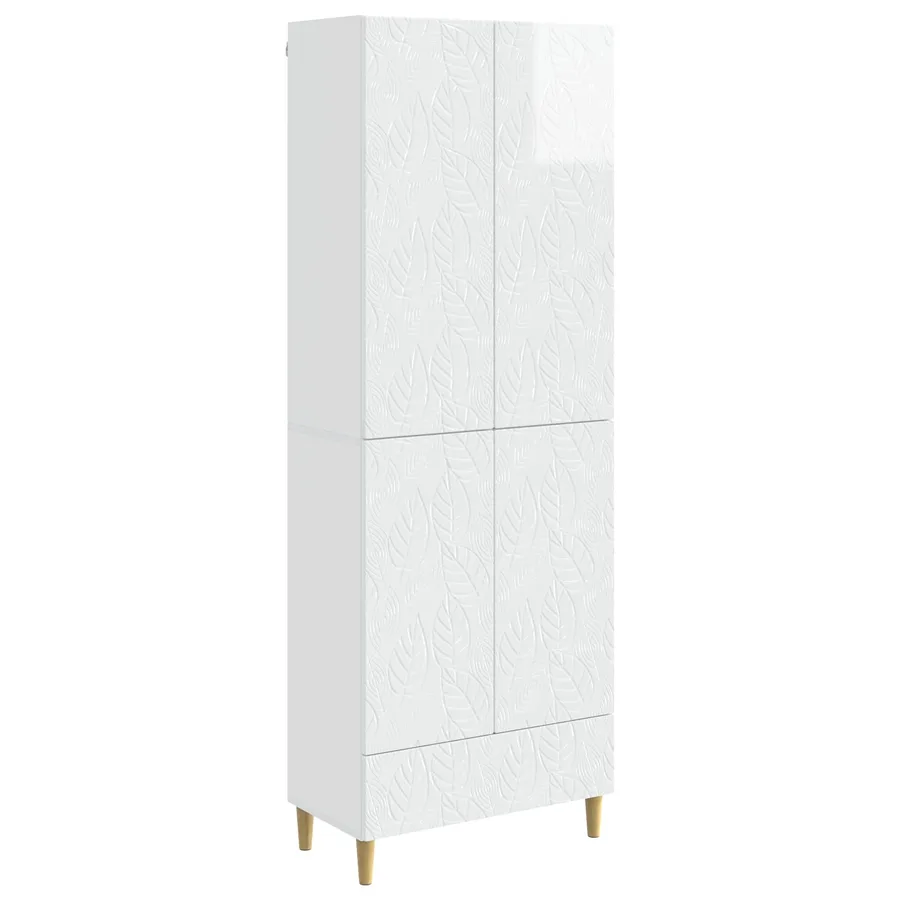 Ensemble de Meubles 2 pcs Blanc brillant Bois d'ingénierie - 2
