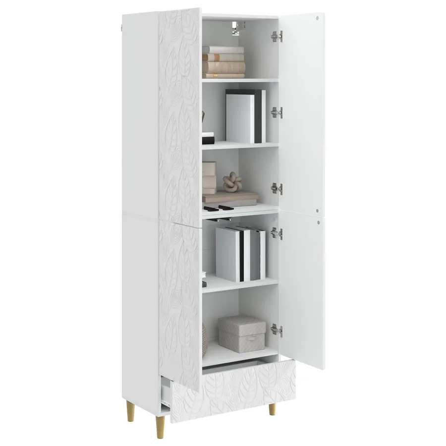 Ensemble de Meubles 2 pcs Blanc brillant Bois d'ingénierie - 3