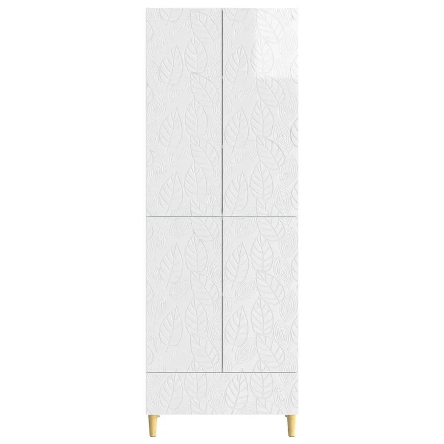 Ensemble de Meubles 2 pcs Blanc brillant Bois d'ingénierie - 5