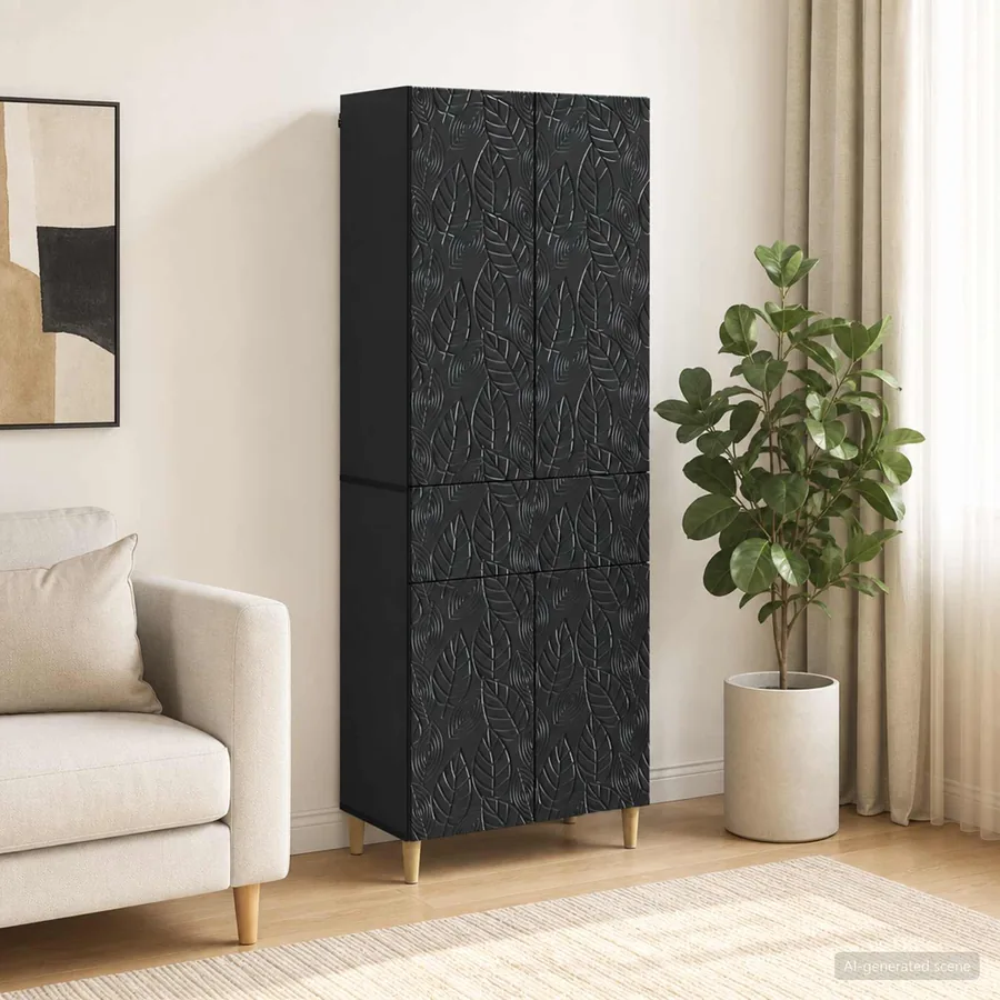 Ensemble de Meubles 2 pcs Noir Bois d'ingénierie