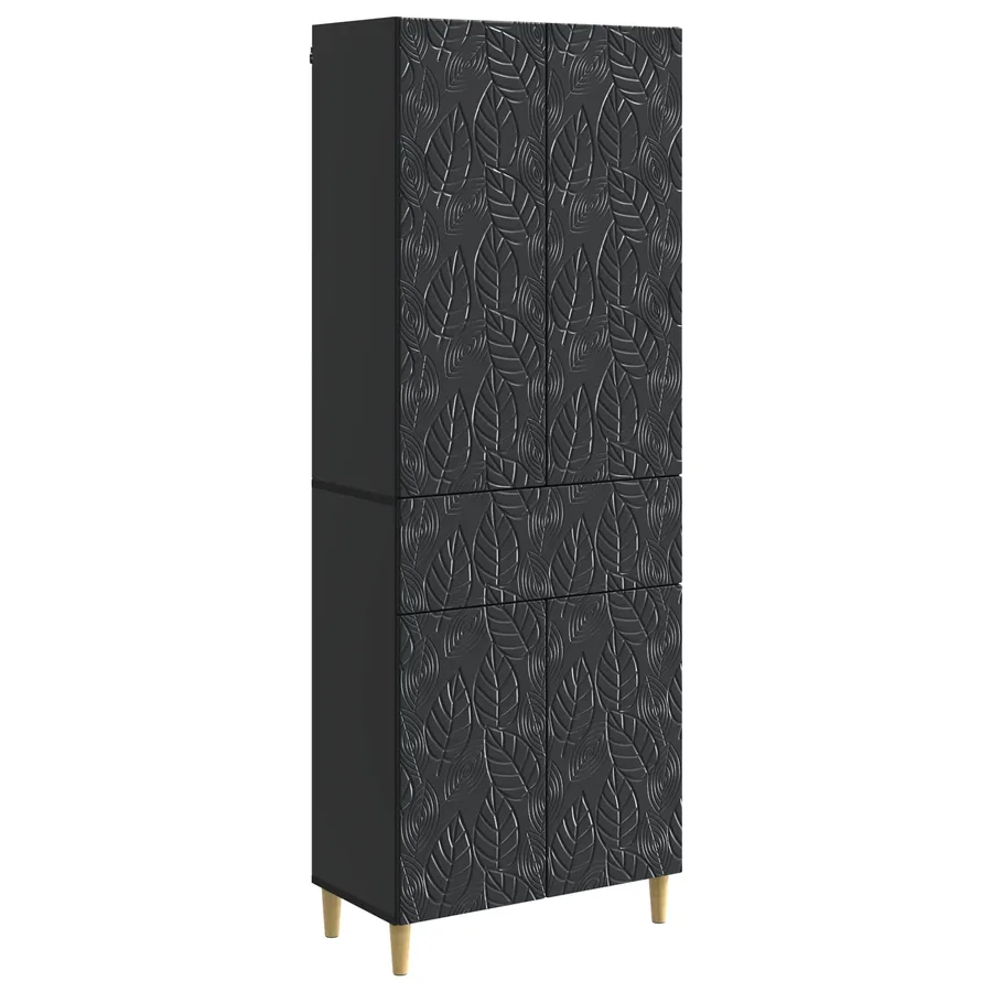 Ensemble de Meubles 2 pcs Noir Bois d'ingénierie - 2