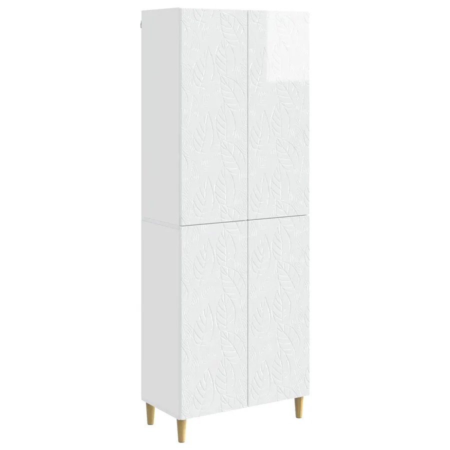 Ensemble de Meubles 2 pcs Blanc brillant Bois d'ingénierie - 2