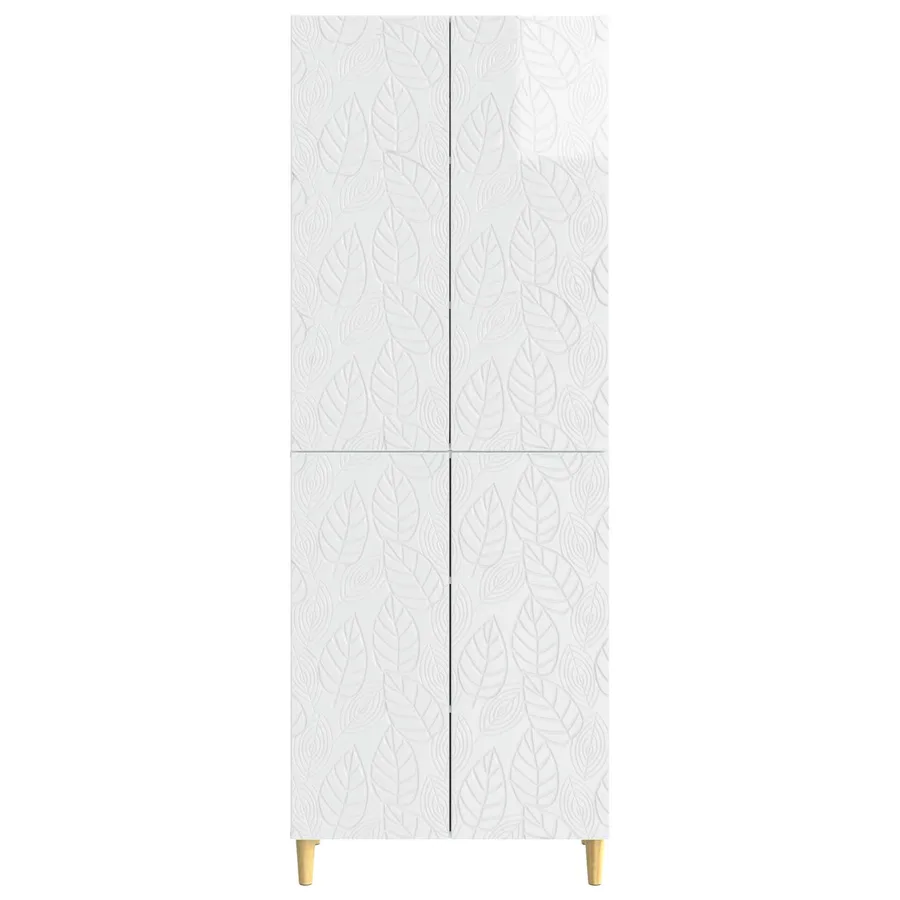 Ensemble de Meubles 2 pcs Blanc brillant Bois d'ingénierie - 5