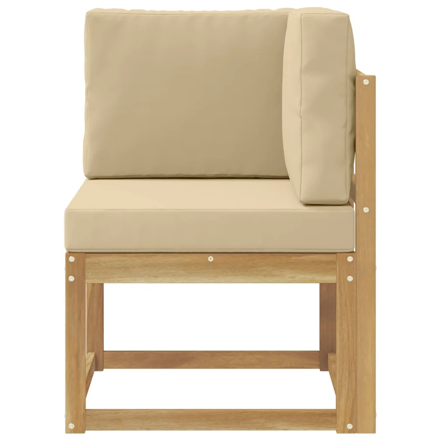 Canapé d'angle extérieur Bois d'Acacia Massif Blanc - 3