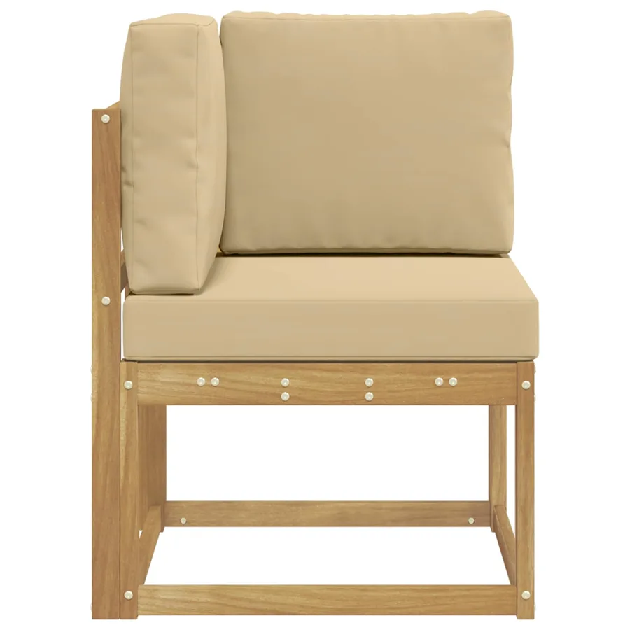 Canapé d'angle extérieur Bois d'Acacia Massif Blanc - 4