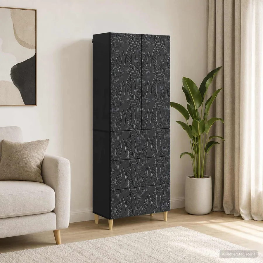 Ensemble de Meubles 2 pcs Noir 66 x 34,5 x 90 cm
