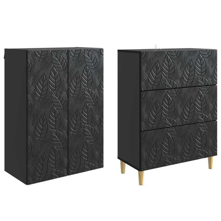 Ensemble de Meubles 2 pcs Noir 66 x 34,5 x 90 cm - 4