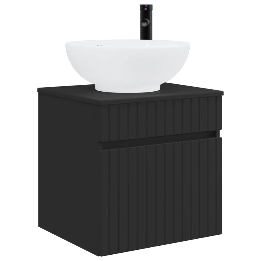 Meuble de lavabo mural Noir 49 x 44,5 x 66,5 cm - 2