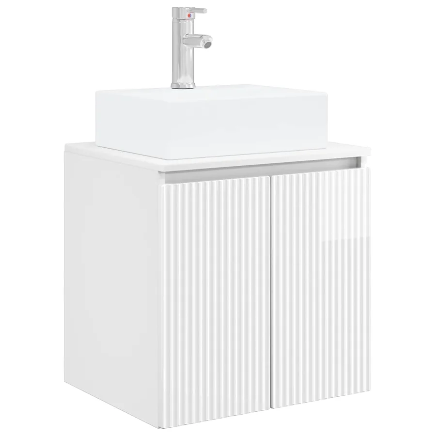 Vanité de lavabo mural Blanc brillant 49,5 x 41 x 62,5 cm - 2