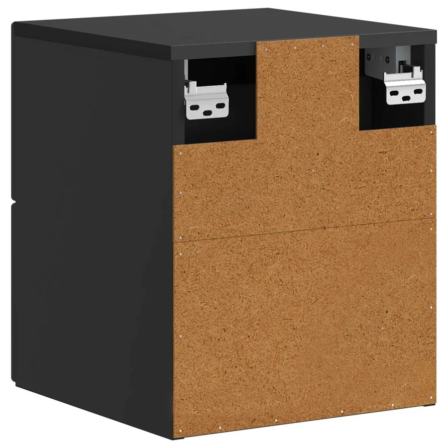 Cabinet de chevet mural avec tiroir Noir 34,5 x 33 x 40 cm - 7