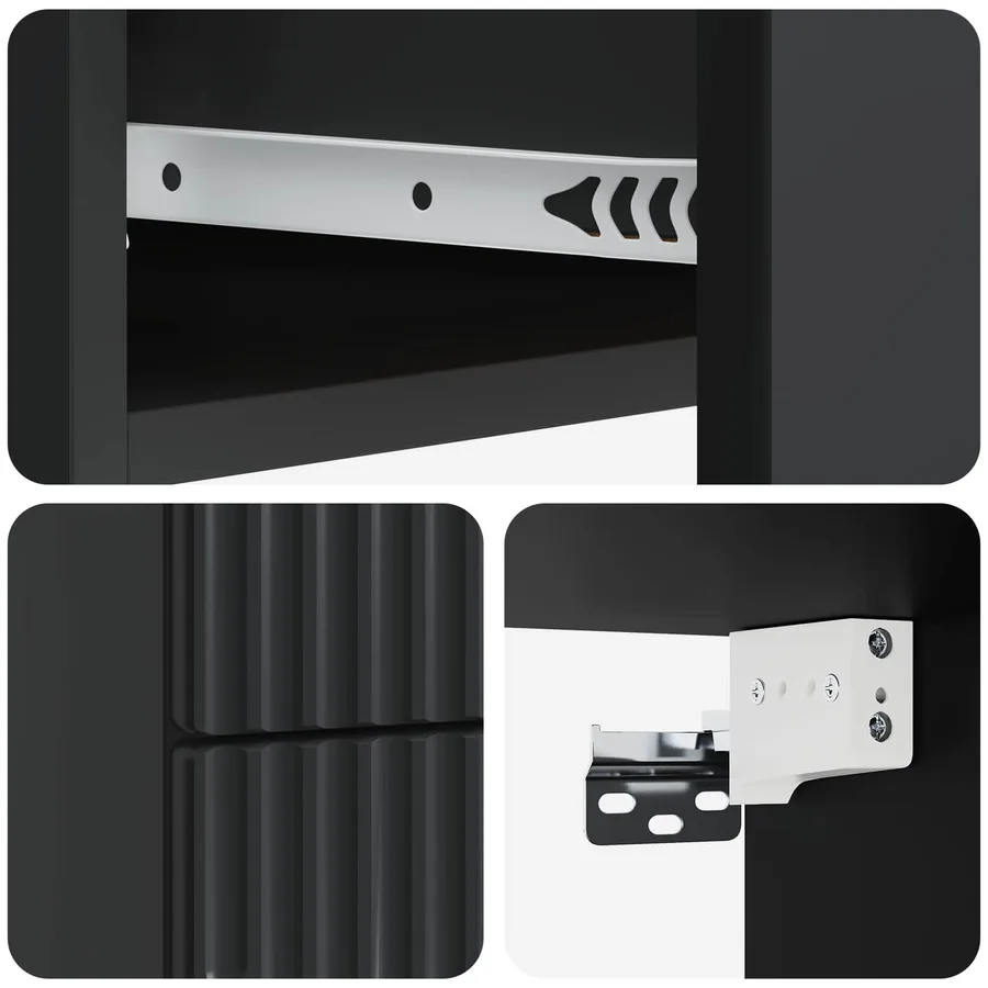 Cabinet de chevet mural avec tiroir Noir 34,5 x 33 x 40 cm - 8
