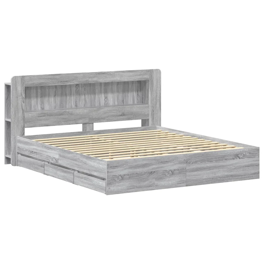 Cadre de lit avec rangement Sonoma gris 180 x 200 cm - 3