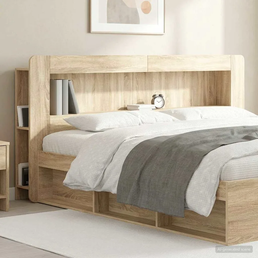 Cabinet de Tête de Lit Chêne Sonoma Bois d’ingénierie