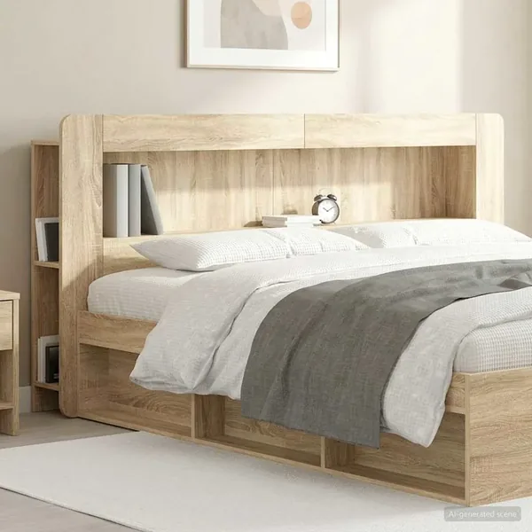 Cabinet de Tête de Lit Chêne Sonoma Bois d’ingénierie