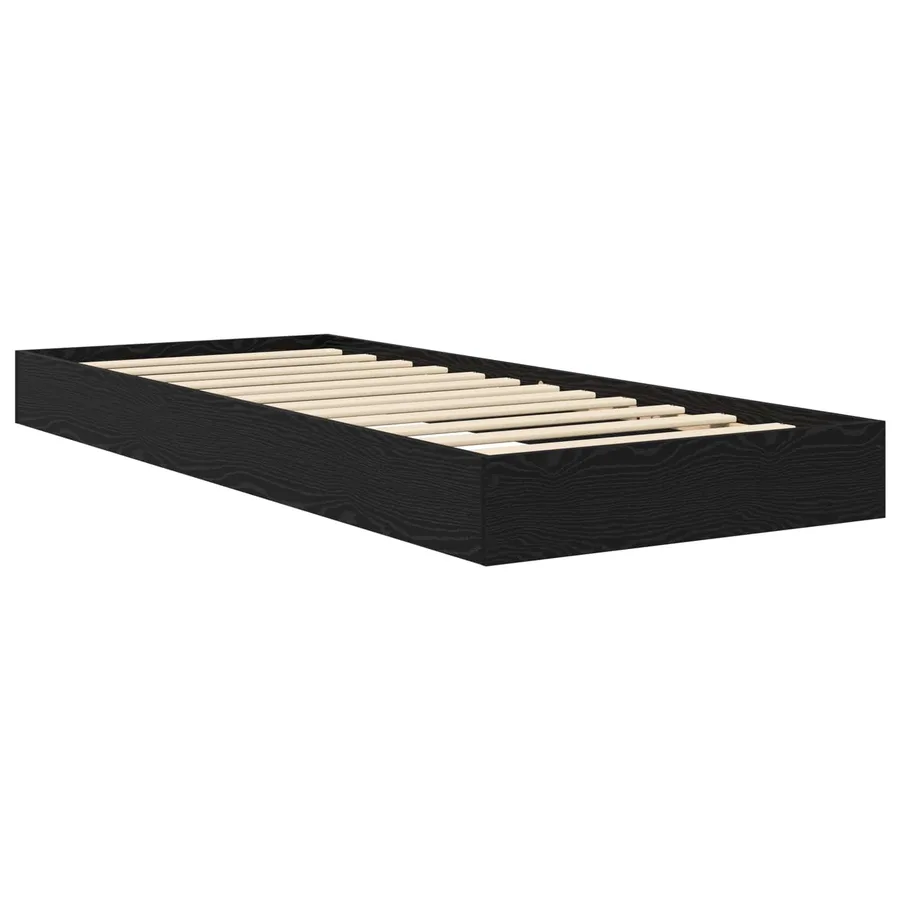 Cadre de lit au sol Chêne noir 80 x 200 cm Bois d'ingénierie - 2