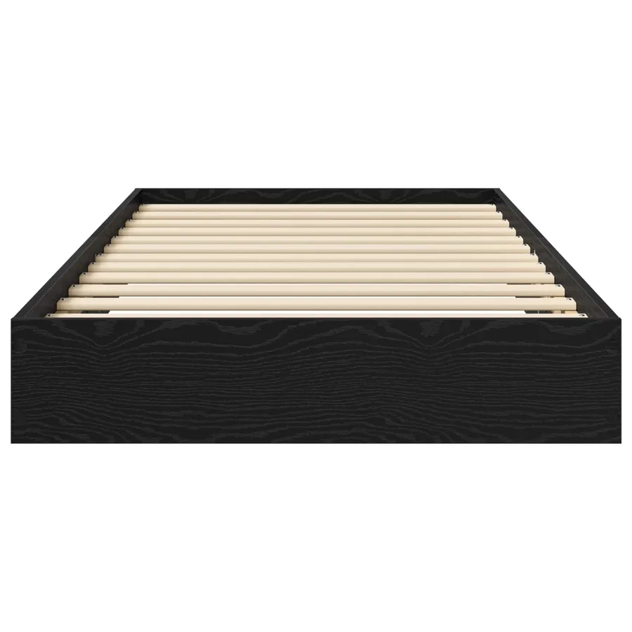 Cadre de lit au sol Chêne noir 80 x 200 cm Bois d'ingénierie - 3