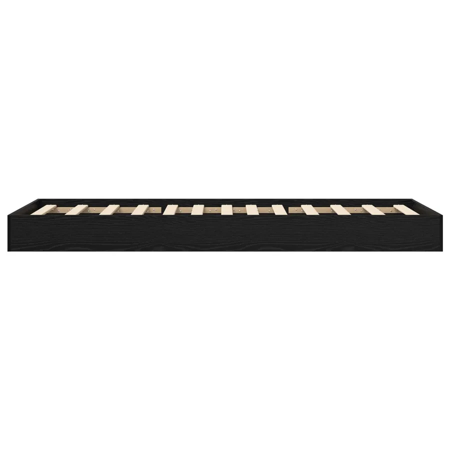 Cadre de lit au sol Chêne noir 80 x 200 cm Bois d'ingénierie - 4