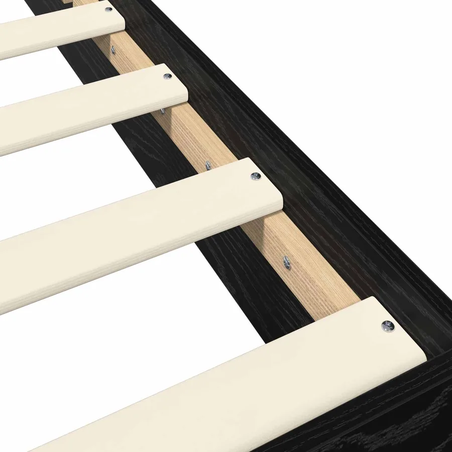 Cadre de lit au sol Chêne noir 80 x 200 cm Bois d'ingénierie - 5