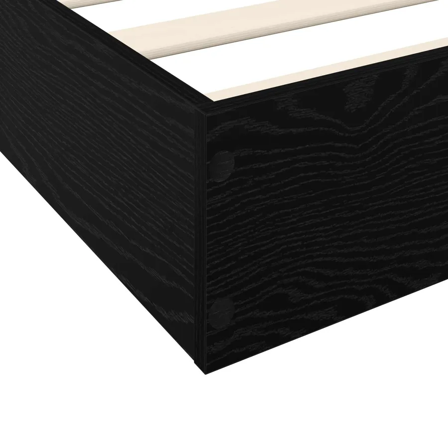 Cadre de lit au sol Chêne noir 80 x 200 cm Bois d'ingénierie - 6