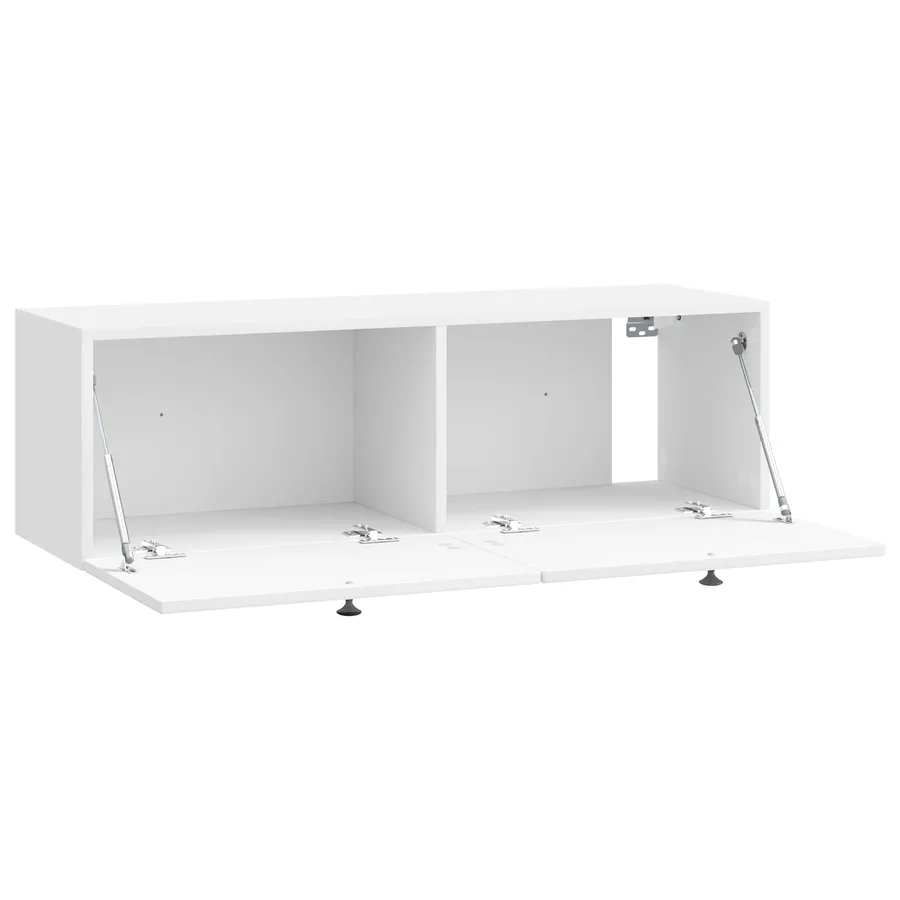 Meuble TV mural Montage mural Blanc brillant 98 x 31 x 30 cm - 5