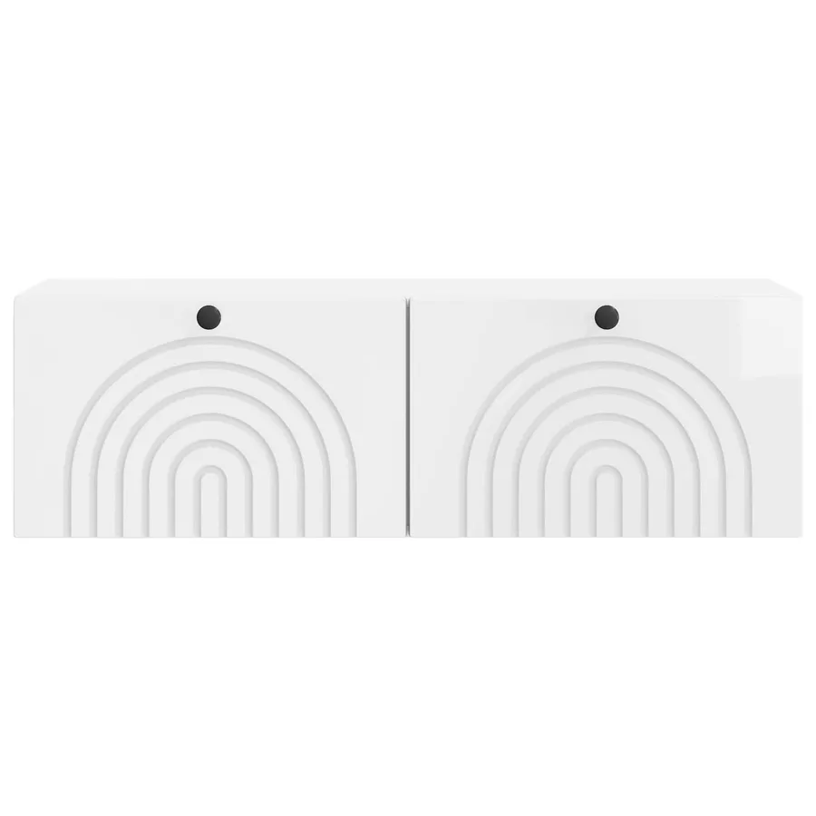 Meuble TV mural Montage mural Blanc brillant 98 x 31 x 30 cm - 6