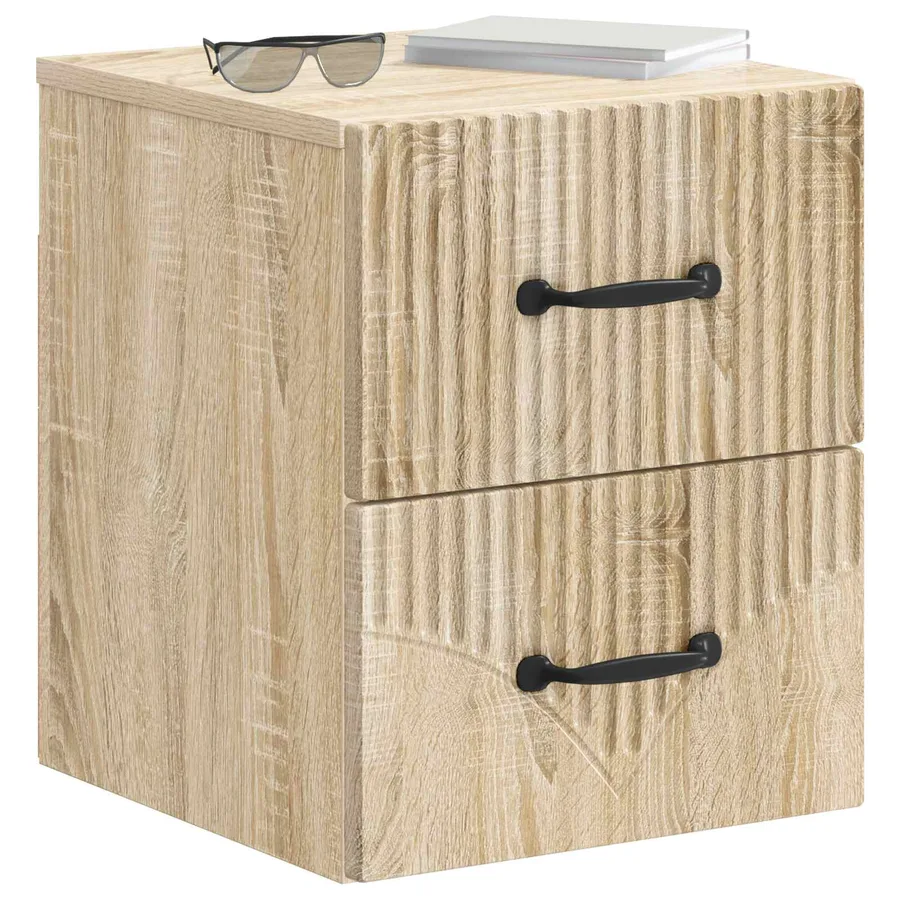 Cabinet de chevet mural 2 pcs Chêne Sonoma 34,5 x 33 x 40 cm - 3