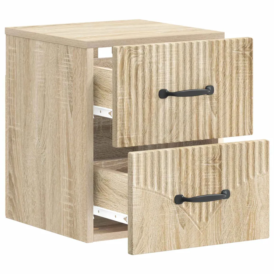 Cabinet de chevet mural 2 pcs Chêne Sonoma 34,5 x 33 x 40 cm - 6