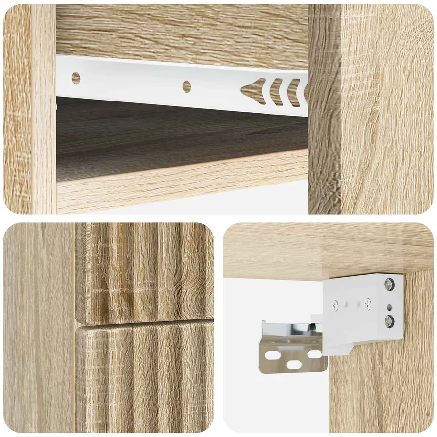 Cabinet de chevet mural 2 pcs Chêne Sonoma 34,5 x 33 x 40 cm - 8