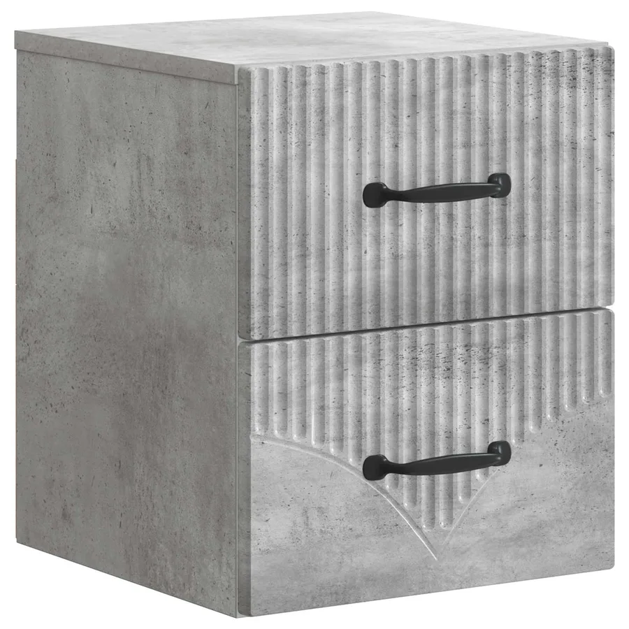 Cabinet de chevet mural 2 pcs Gris béton 34,5 x 33 x 40 cm - 5