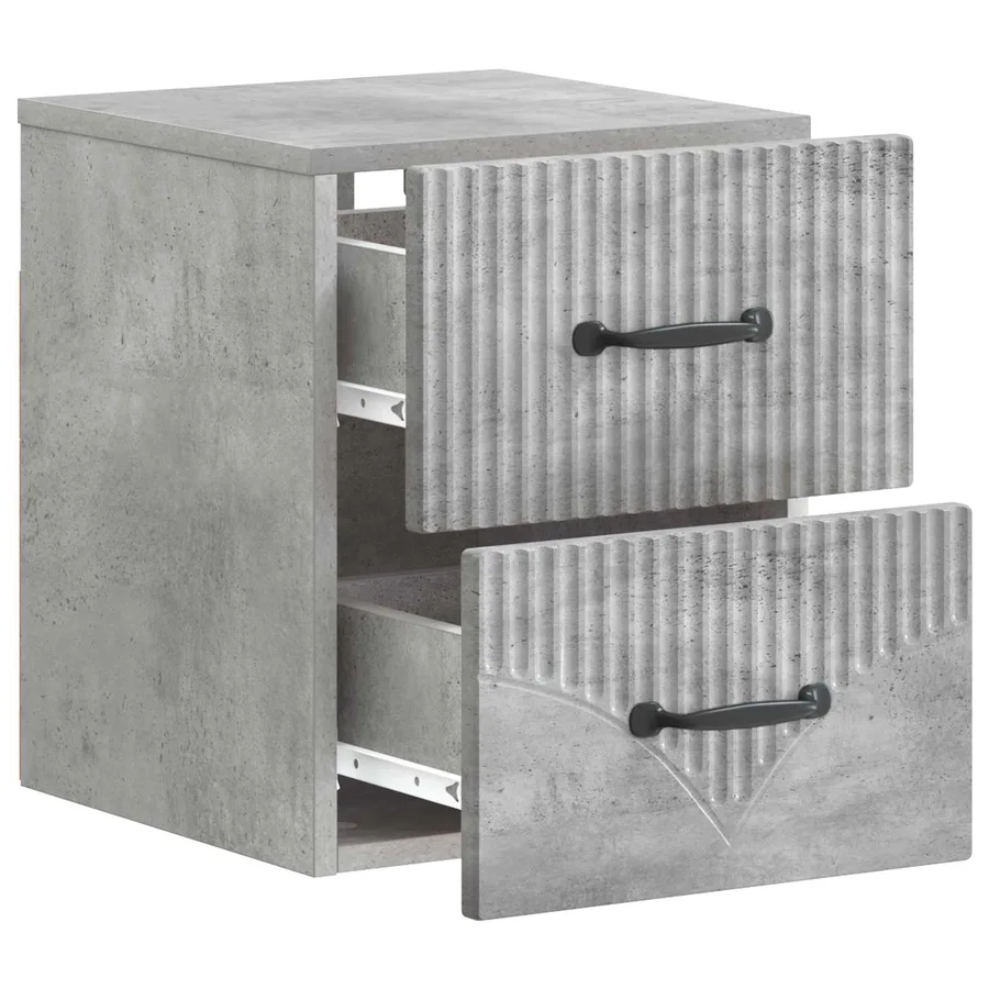 Cabinet de chevet mural 2 pcs Gris béton 34,5 x 33 x 40 cm - 6