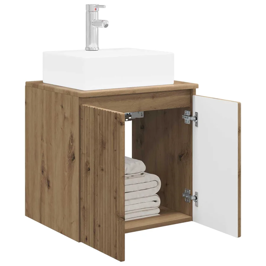 Vanité de lavabo mural Chêne artisanal 49,5 x 41 x 62,5 cm - 3